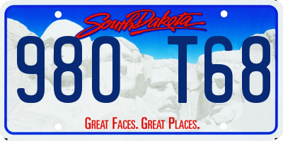 SD license plate 98OT68