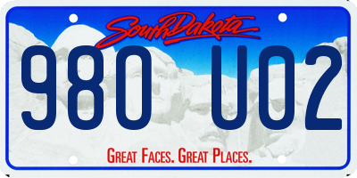 SD license plate 98OU02