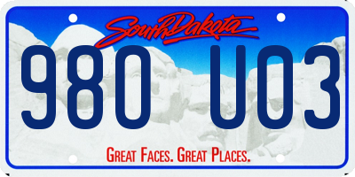 SD license plate 98OU03