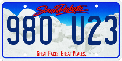 SD license plate 98OU23