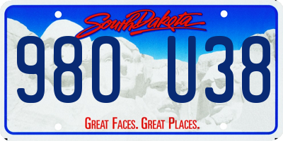 SD license plate 98OU38
