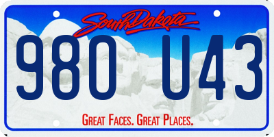SD license plate 98OU43