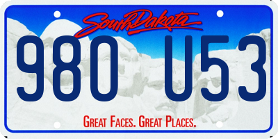 SD license plate 98OU53