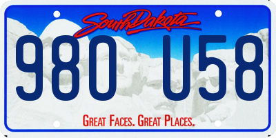 SD license plate 98OU58