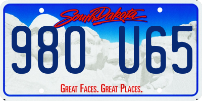 SD license plate 98OU65