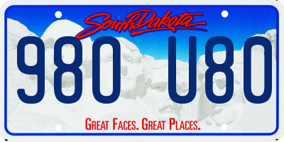 SD license plate 98OU80