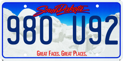SD license plate 98OU92