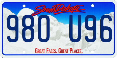 SD license plate 98OU96
