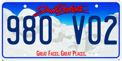 SD license plate 98OV02
