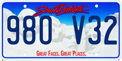 SD license plate 98OV32