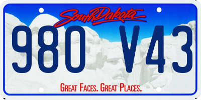 SD license plate 98OV43