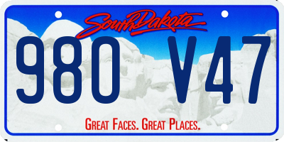 SD license plate 98OV47