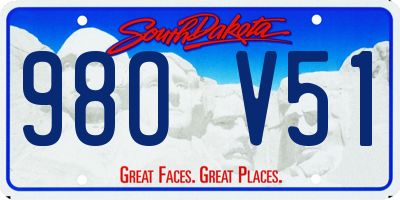 SD license plate 98OV51