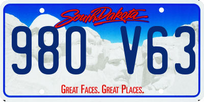 SD license plate 98OV63