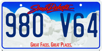 SD license plate 98OV64