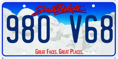 SD license plate 98OV68