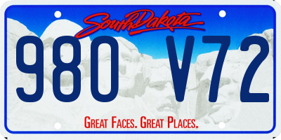 SD license plate 98OV72