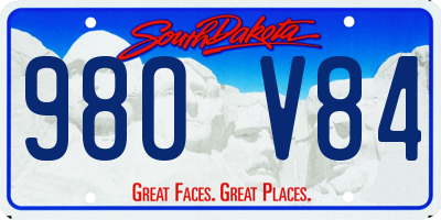 SD license plate 98OV84