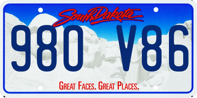 SD license plate 98OV86