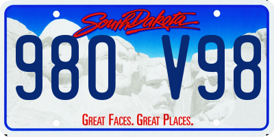 SD license plate 98OV98