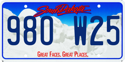 SD license plate 98OW25