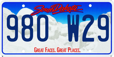 SD license plate 98OW29