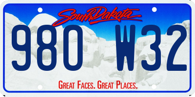 SD license plate 98OW32
