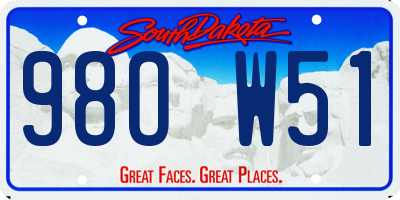 SD license plate 98OW51