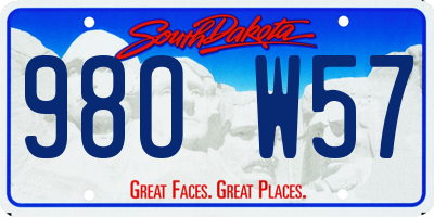 SD license plate 98OW57