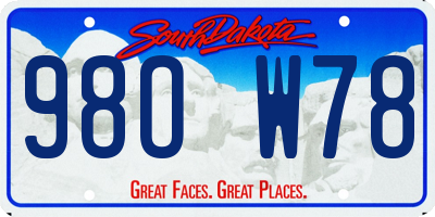 SD license plate 98OW78