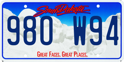 SD license plate 98OW94