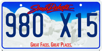 SD license plate 98OX15