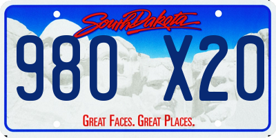 SD license plate 98OX20
