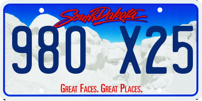 SD license plate 98OX25