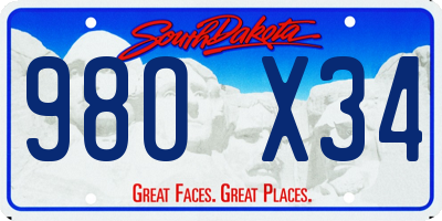 SD license plate 98OX34