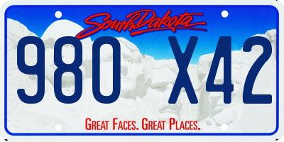 SD license plate 98OX42