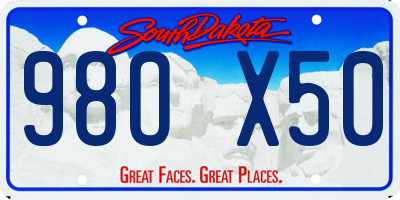 SD license plate 98OX50