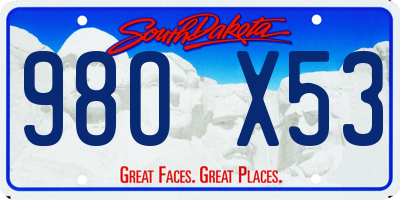 SD license plate 98OX53