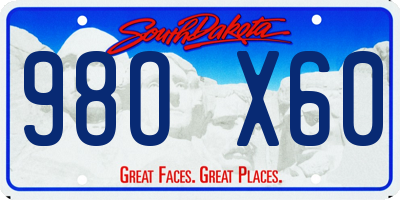 SD license plate 98OX60