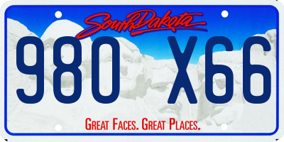 SD license plate 98OX66