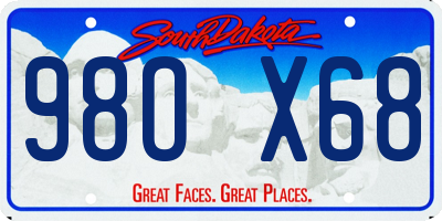 SD license plate 98OX68