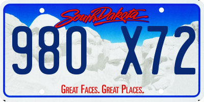 SD license plate 98OX72