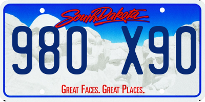 SD license plate 98OX90