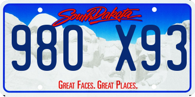 SD license plate 98OX93