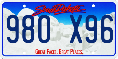 SD license plate 98OX96