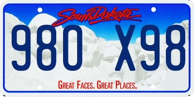 SD license plate 98OX98