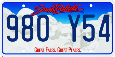 SD license plate 98OY54