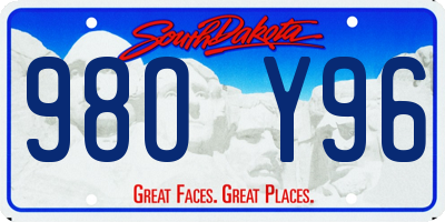 SD license plate 98OY96