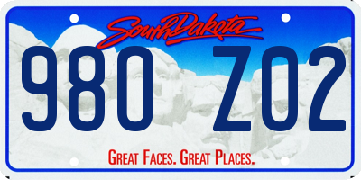 SD license plate 98OZ02