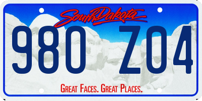 SD license plate 98OZ04